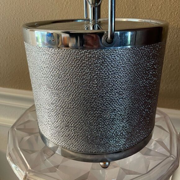 Vintage MCM Starburst Silver Metal Atomic Ice Bucket - Picture 5 of 16